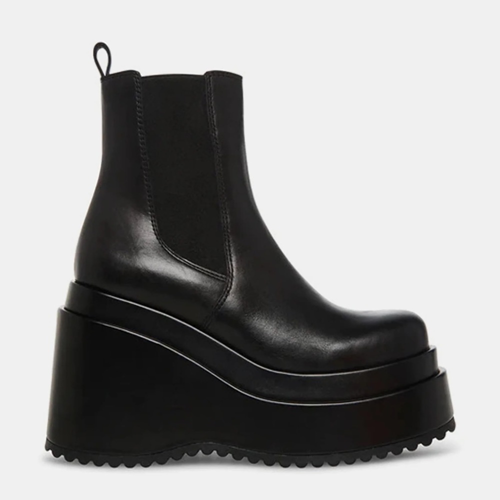 Steve Madden Jesse Black Leather Boots